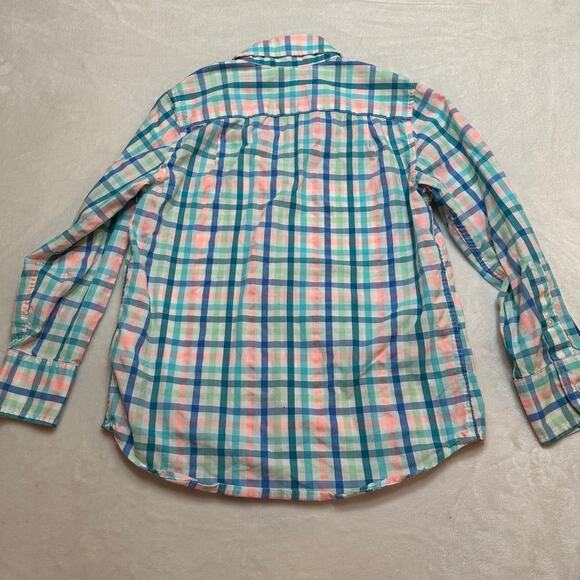 Crewcuts Plaid Long Sleeve Button Up sz 6/7 Spring Plaid - Picture 2 of 6